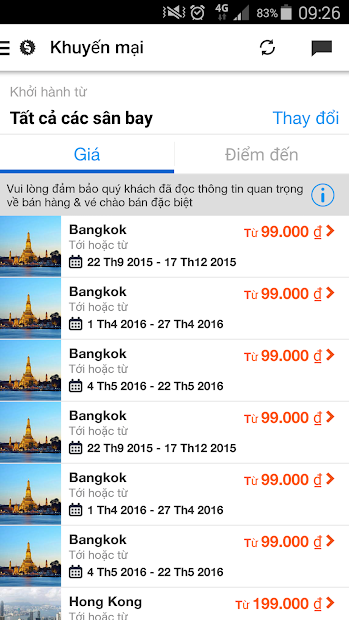 Screenshots Jetstar - Ứng dụng mua vé máy bay Jetstar