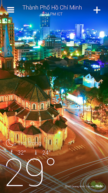 Screenshots Yahoo Thời tiết: Phần mềm dự báo thời tiết