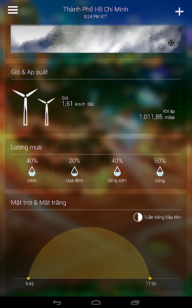 Screenshots Yahoo Thời tiết: Phần mềm dự báo thời tiết