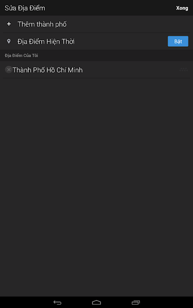 Screenshots Yahoo Thời tiết: Phần mềm dự báo thời tiết