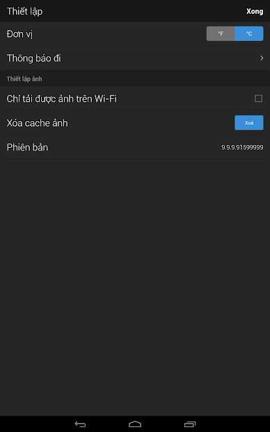 Screenshots Yahoo Thời tiết: Phần mềm dự báo thời tiết
