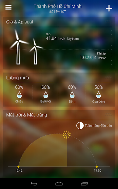 Screenshots Yahoo Thời tiết: Phần mềm dự báo thời tiết
