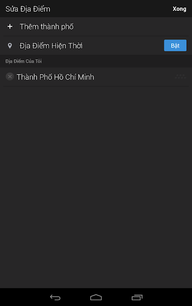 Screenshots Yahoo Thời tiết: Phần mềm dự báo thời tiết