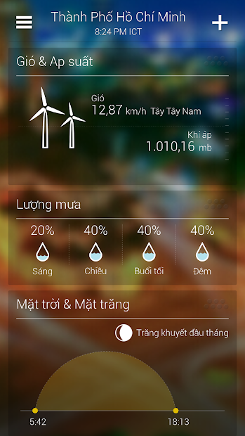 Screenshots Yahoo Thời tiết: Phần mềm dự báo thời tiết