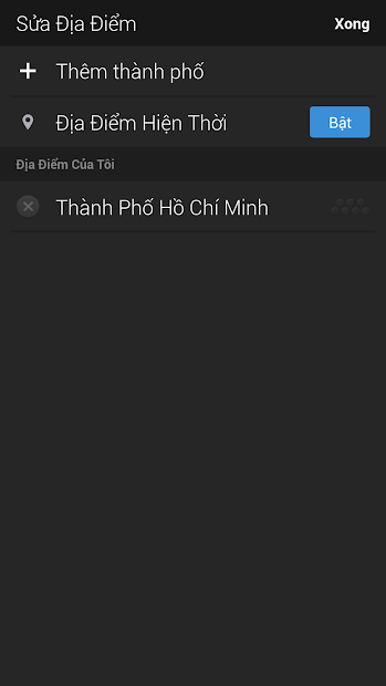 Screenshots Yahoo Thời tiết: Phần mềm dự báo thời tiết