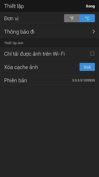Screenshots Yahoo Thời tiết: Phần mềm dự báo thời tiết
