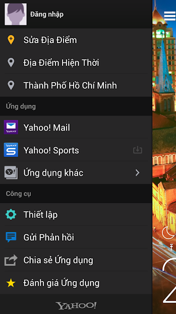 Screenshots Yahoo Thời tiết: Phần mềm dự báo thời tiết