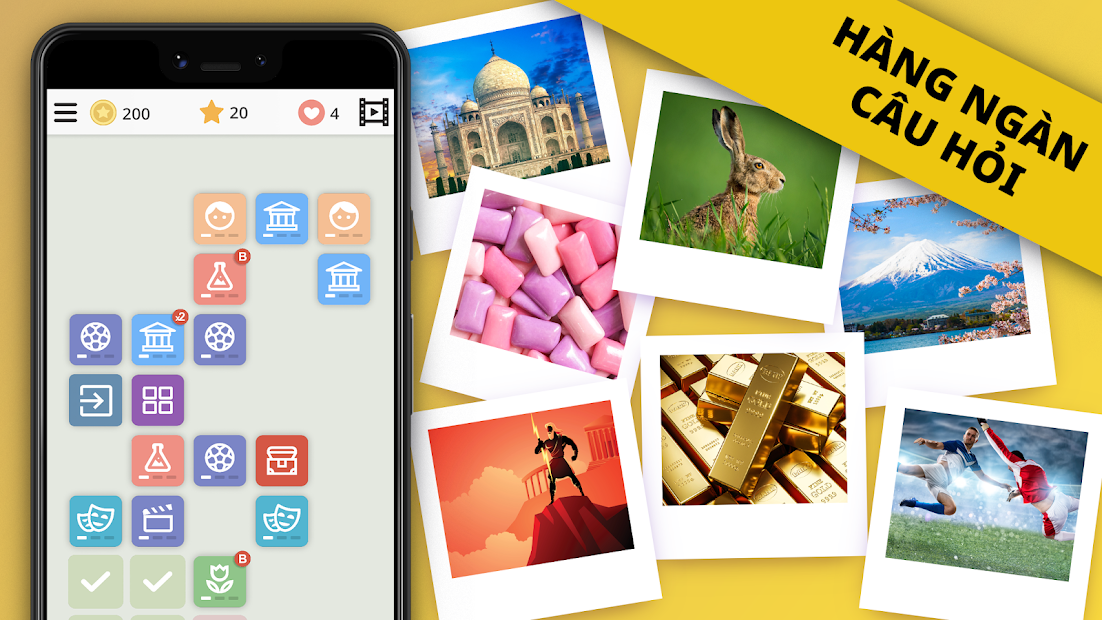 Screenshots Câu hỏi & Đáp án. Game đố vui miễn phí: QuizzLand