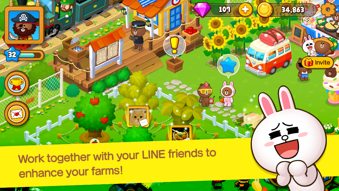 Screenshots Line Brown Farm - Nông trại Line vui vẻ