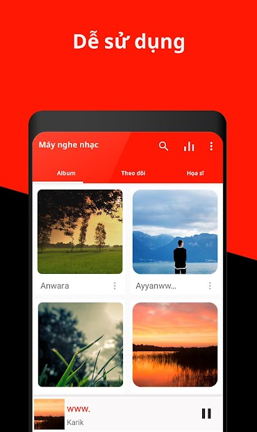 Screenshots Music Player - Trình phát nhạc hot nhất hiện nay