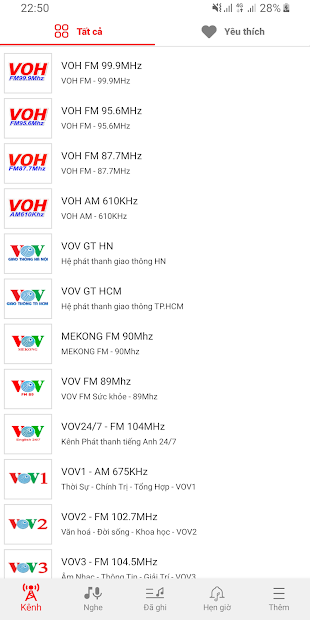 Screenshots Radio Việt Nam - Nghe đài VOV trực tuyến