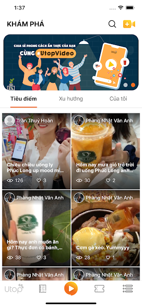 Screenshots Utop - Ứng dụng đặt đồ ăn, mua vé xem phim, nạp thẻ điện thoại, mua sắm, làm đẹp online tiện lợi.