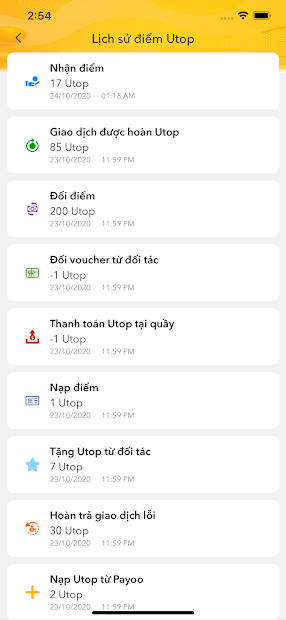 Screenshots Utop - Ứng dụng đặt đồ ăn, mua vé xem phim, nạp thẻ điện thoại, mua sắm, làm đẹp online tiện lợi.