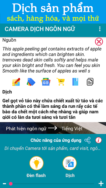 Screenshots Camera dịch - Dịch ngôn ngữ thông qua camera, hình ảnh nhanh chóng, chính xác