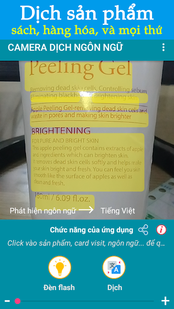 Screenshots Camera dịch - Dịch ngôn ngữ thông qua camera, hình ảnh nhanh chóng, chính xác