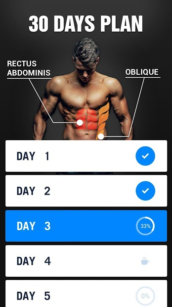 Screenshots Six Pack in 30 Days - Abs Workout: bài tập cơ bụng 6 múi trong 30 ngày