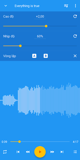 Screenshots Music Speed Changer - Ứng dụng chỉnh tốc độ nhạc, âm thanh miễn phí