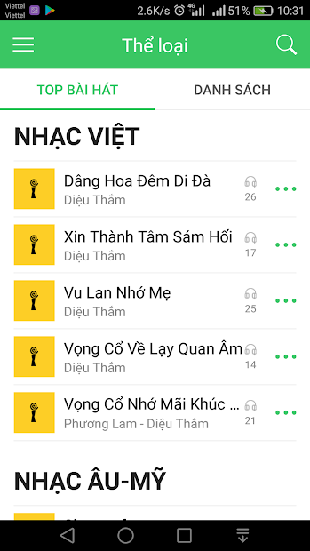 Screenshots Imuzik - Một thế giới âm nhạc của Viettel