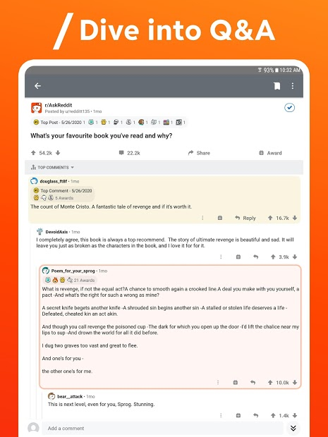 Screenshots Reddit - Ứng dụng diễn đàn thông tin và giải trí