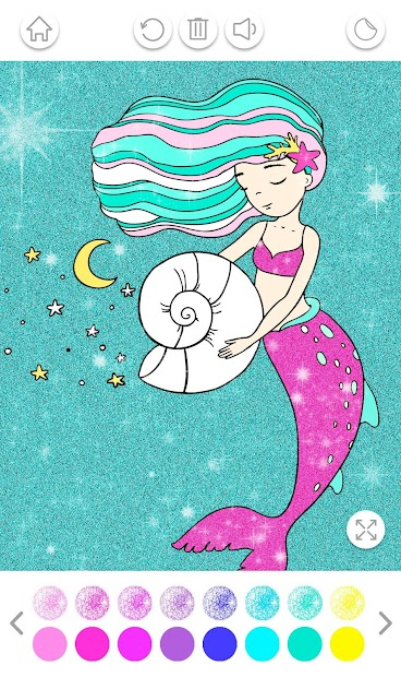 Screenshots Mermaid Coloring Book Glitter - Ứng dụng tô màu hình vẽ cho bé