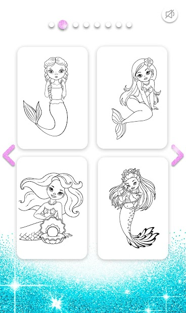 Screenshots Mermaid Coloring Book Glitter - Ứng dụng tô màu hình vẽ cho bé