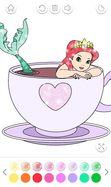 Screenshots Mermaid Coloring Book Glitter - Ứng dụng tô màu hình vẽ cho bé