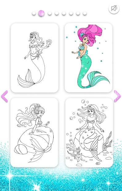 Screenshots Mermaid Coloring Book Glitter - Ứng dụng tô màu hình vẽ cho bé