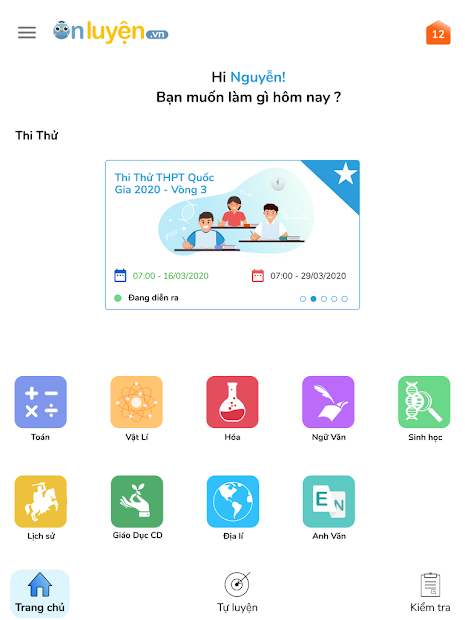 Screenshots App Onluyen.vn - Ứng dụng ôn luyện thi lớp 1-12