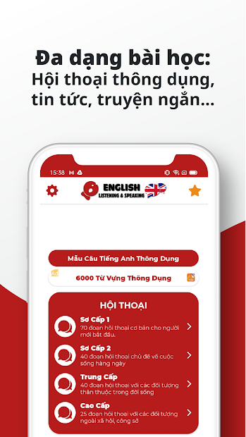 Screenshots Learn English: Ứng dụng học tiếng Anh PORO, luyện nghe nói tiếng Anh