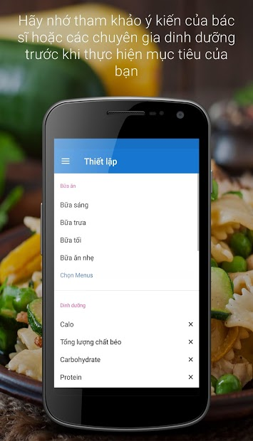 Screenshots iEatBetter-Nhật ký ăn uống: Tính lượng calo trong khẩu phần ăn