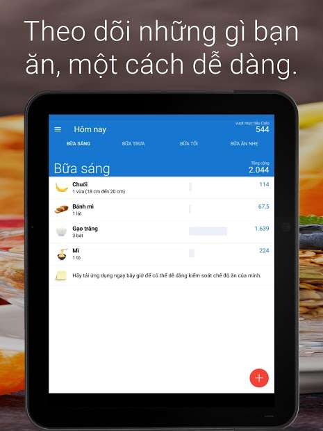 Screenshots iEatBetter-Nhật ký ăn uống: Tính lượng calo trong khẩu phần ăn