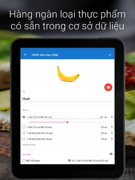 Screenshots iEatBetter-Nhật ký ăn uống: Tính lượng calo trong khẩu phần ăn
