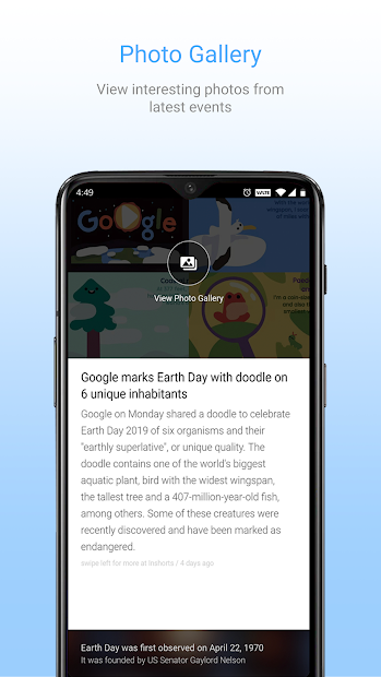 Screenshots Inshorts - Tổng hợp các tin tức mới nhất