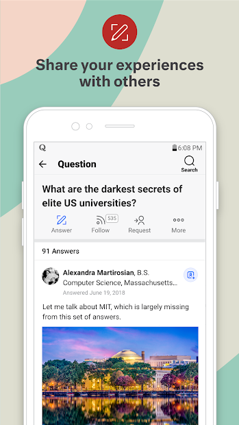 Screenshots Quora - Ứng dụng cộng đồng giao lưu, chia sẻ các thông tin mới nhất