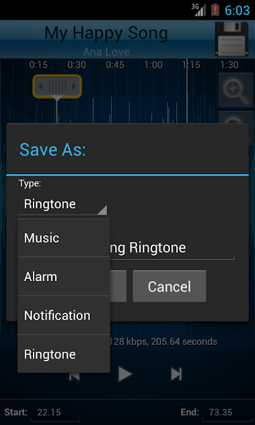 Screenshots MP3 Cutter and Ringtone Maker - Ứng dụng cắt nhạc chuông mp3 miễn phí