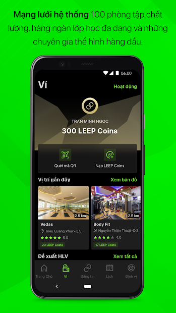 Screenshots LEEP.APP - App kết nối, tìm và lựa chọn huấn luyện viên GYM cá nhân