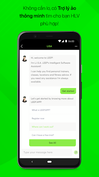 Screenshots LEEP.APP - App kết nối, tìm và lựa chọn huấn luyện viên GYM cá nhân