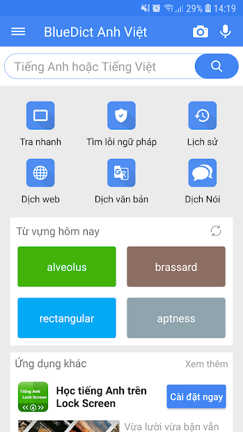 Screenshots Blue Dictionary - Ứng dụng tra từ điển Anh Việt Offline miễn phí