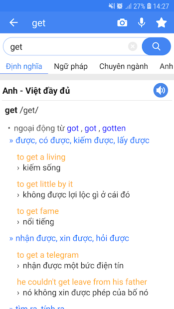 Screenshots Blue Dictionary - Ứng dụng tra từ điển Anh Việt Offline miễn phí