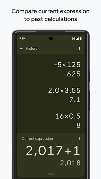 Screenshots Calculator: Ứng dụng máy tính bỏ túi, tính toán nhanh chóng của Google