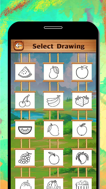 Screenshots Fruits Coloring Book & Drawing Book: Ứng dụng sách vẽ màu trái cây