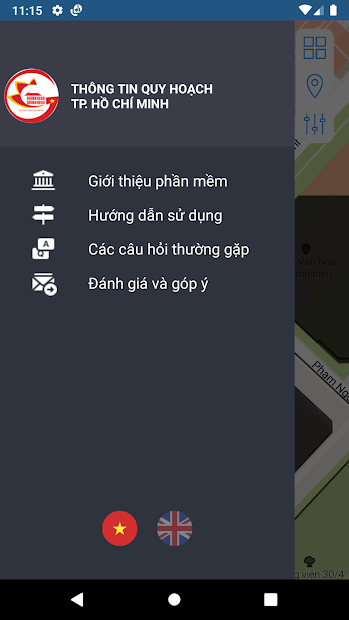Ảnh chụp màn hình TTQH TP.HCM: Ứng dụng hiển thị bản đồ quy hoạch đất đai TP.HCM