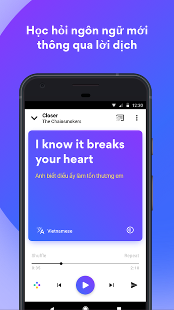 Screenshots Musixmatch music, lyrics - Ứng dụng tìm tên, lời bài hát qua giai điệu