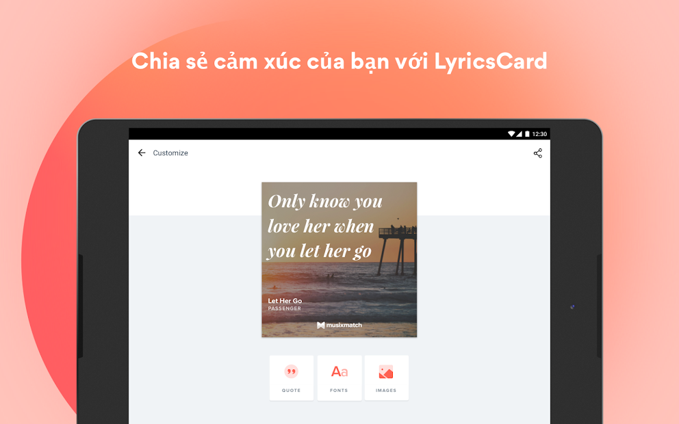 Screenshots Musixmatch music, lyrics - Ứng dụng tìm tên, lời bài hát qua giai điệu