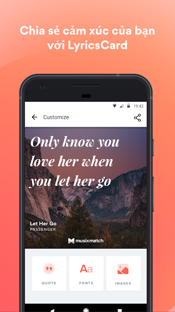 Screenshots Musixmatch music, lyrics - Ứng dụng tìm tên, lời bài hát qua giai điệu