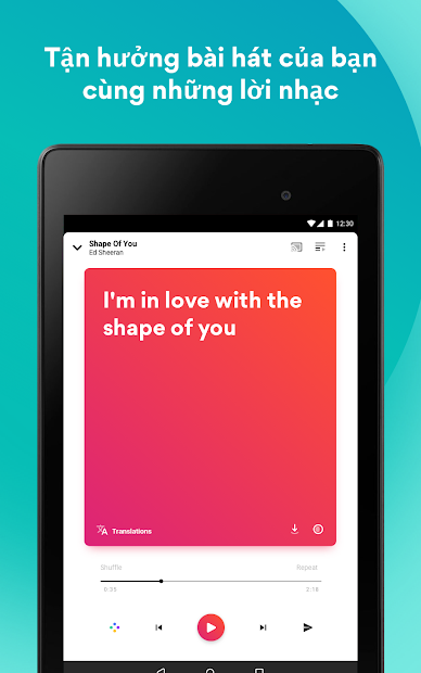 Screenshots Musixmatch music, lyrics - Ứng dụng tìm tên, lời bài hát qua giai điệu