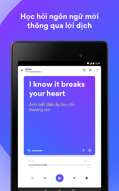 Screenshots Musixmatch music, lyrics - Ứng dụng tìm tên, lời bài hát qua giai điệu