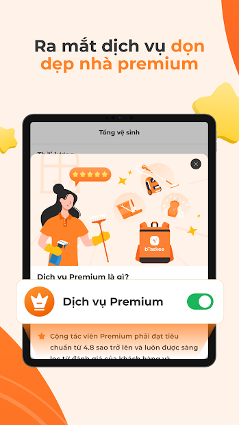Screenshots bTaskee - Ứng dụng giúp việc nhà thời công nghệ
