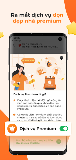 Screenshots bTaskee - Ứng dụng giúp việc nhà thời công nghệ