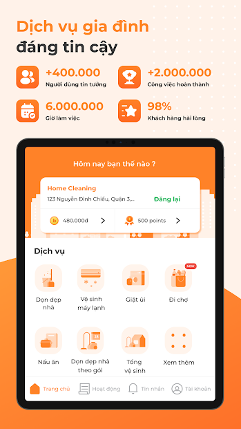 Screenshots bTaskee - Ứng dụng giúp việc nhà thời công nghệ